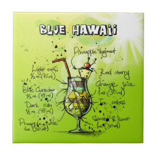 Carreau Colorful Tropical Blue Hawaii Cocktail Recette