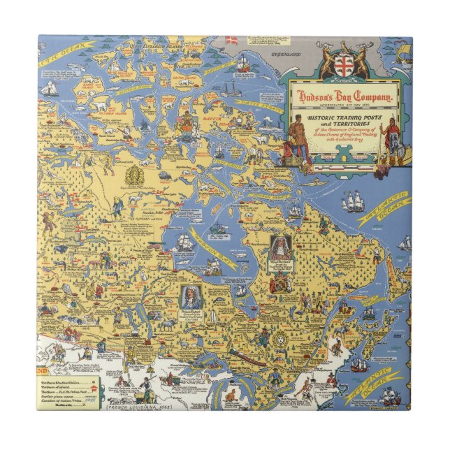 Carreau Compagnie de baie de Hudson - carte du Canada (Devant)