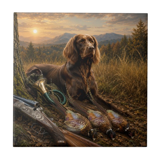 Carreau Compagnon de chasse Pointer allemand à poil long (Devant)