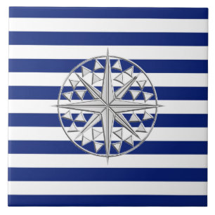 Carreau Compas de style Chrome sur les bandes Nautiques