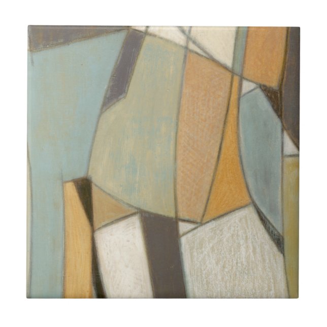 Carreau Composition Abstraite avec des couleurs bouchées (Devant)