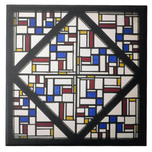 Carreau Composition avec fenêtre avec verre coloré