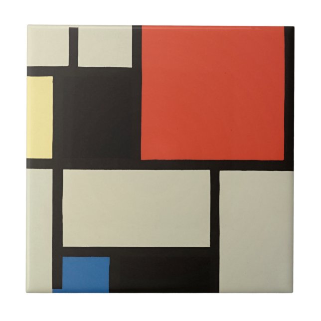 Carreau Composition mondrienne Art moderne de la peinture  (Devant)