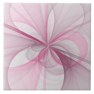 Carreau Conception Abstraite de fractal rose pâle moderne