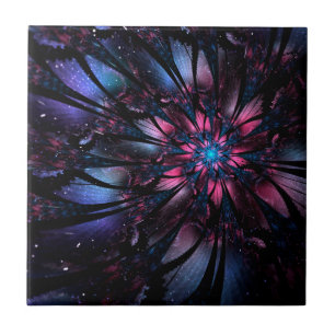 Carreau Conception Abstraite des fleurs fractales.