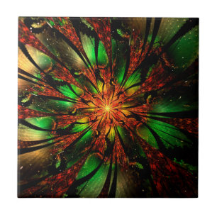 Carreau Conception Abstraite des fleurs fractales.