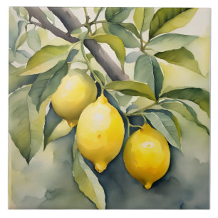 Carreau Conception aquarelle méditerranéenne toscane citro