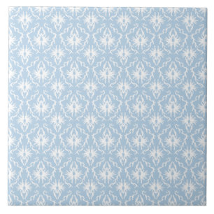 Carreau Conception blanche et bleu-clair de damassé
