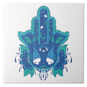 Carreau Conception bleue de Hamsa