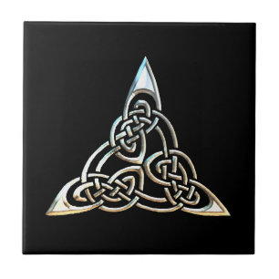 Carreau Conception celtique de noeud de spirales noires
