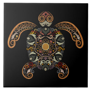 Carreau Conception colorée de tortues vintages