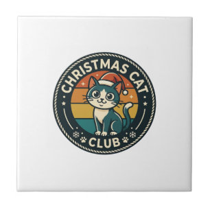 Carreau Conception de chat de Noël chaton mignon - Club de