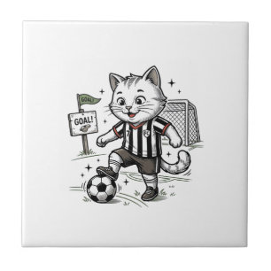 Carreau Conception de chemise de gravure de chat de footba
