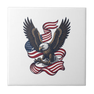 Carreau Conception de chemise vectorielle aigle patriotiqu