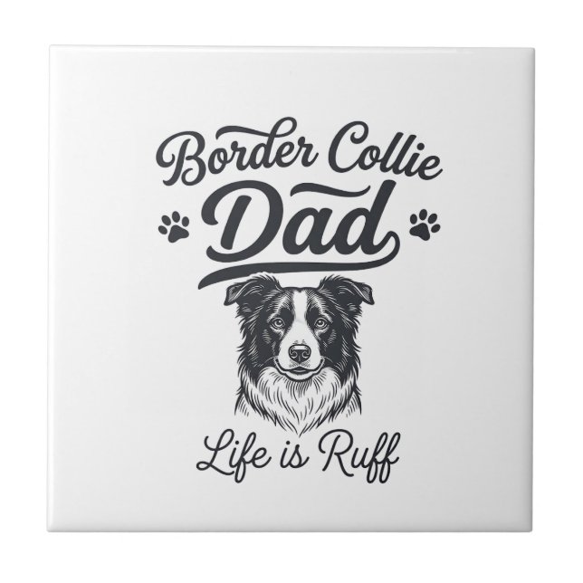 Carreau Conception de chemise vintage Border Collie Papa L (Devant)