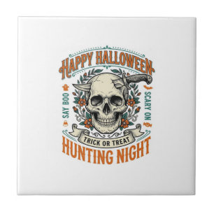 Carreau Conception de chemise Vintage Halloween Skull Tric