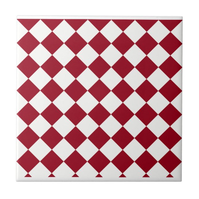 Carreau Conception de chèques en rouge et blanc (Devant)