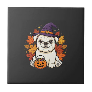 Carreau Conception de chien de citrouille d'Halloween de B