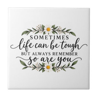 Carreau Conception de citation inspirante florale minimali