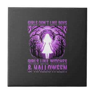 Carreau Conception de Halloween pour filles comme des sorc