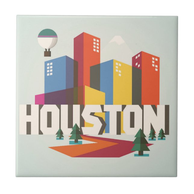 Carreau Conception de Houston, paysage urbain du Texas | (Devant)