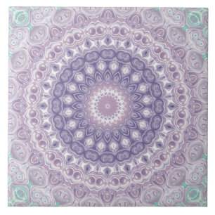 Carreau Conception de médaillon de lavande et de violet