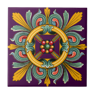 Carreau Conception de mosaïque violette victorienne