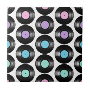 Carreau Conception de motif coloré de disques vinyles rétr