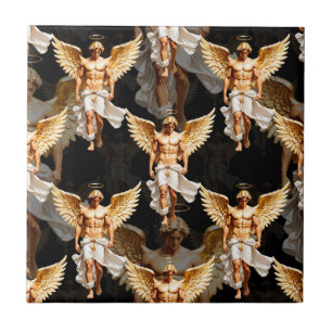 Carreau Conception de motif d'anges dorés célestes