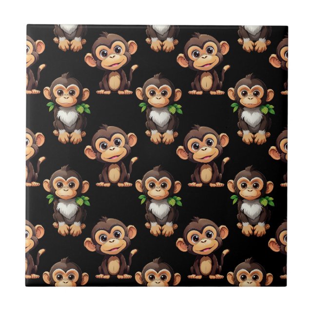 Carreau Conception de motif singe noir  (Devant)