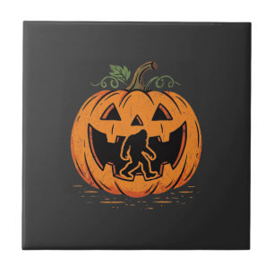 Carreau Conception de silhouette de citrouille Halloween B