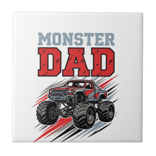 Carreau Conception de T-shirt de camion monstre vintage de