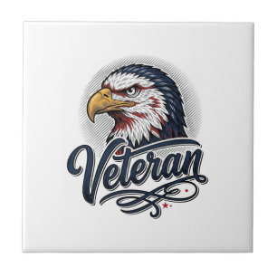 Carreau Conception de T-shirt Patriotique Vétéran Eagle Vi