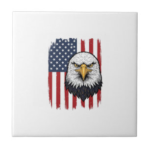 Carreau Conception de T-shirt patriotique Vintage Eagle Dr