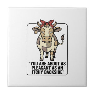 Carreau Conception de T-Shirt Vintage Vache Patchwork Grin