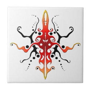 Carreau Conception de tatouage Tribal Masque Abstrait - ro