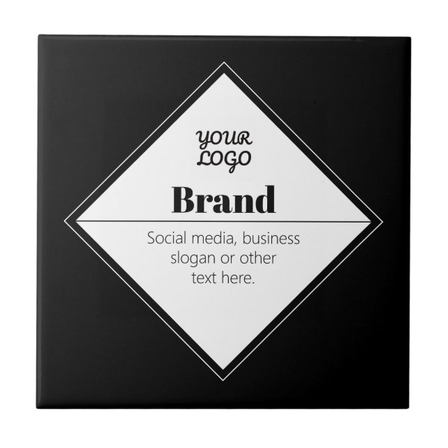 Carreau Conception de texte moderne éditable & Votre logo (Devant)
