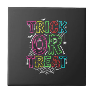 Carreau Conception de toile d'araignée Halloween Trick or 