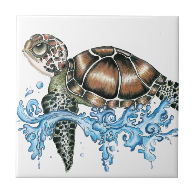 Carreau conception de tortue de mer (Devant)