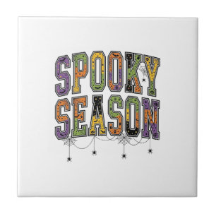 Carreau Conception de typographie Halloween vintage de sai