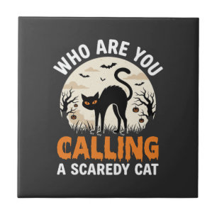Carreau Conception de vecteur de chat noir drôle d'Hallowe