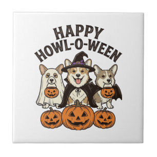 Carreau Conception de vecteur de chien de Halloween de Cor