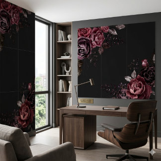 Carreau Conception florale de rose noire romantique sombre
