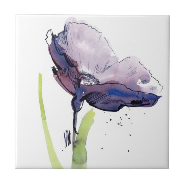 Carreau Conception florale d'été avec le résumé peint à la (Devant)