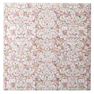 Carreau Conception florale vintage blanche rose mignonne