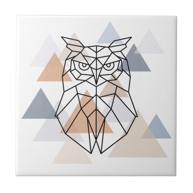 Carreau Conception géométrique de hibou (Devant)