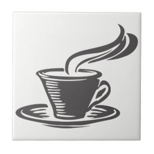 Carreau Conception graphique de café de cuisine grise