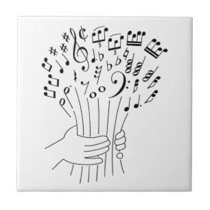 Carreau Conception graphique : fleurs des notes musicales