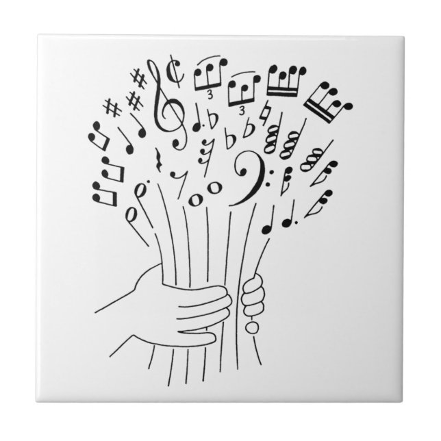 Carreau Conception graphique : fleurs des notes musicales (Devant)