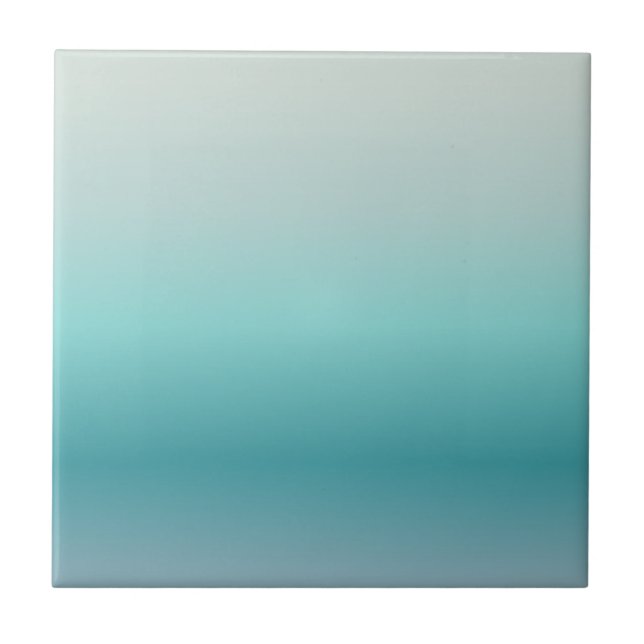 Carreau Conception minimale de dégradé d'aquamarine (Devant)